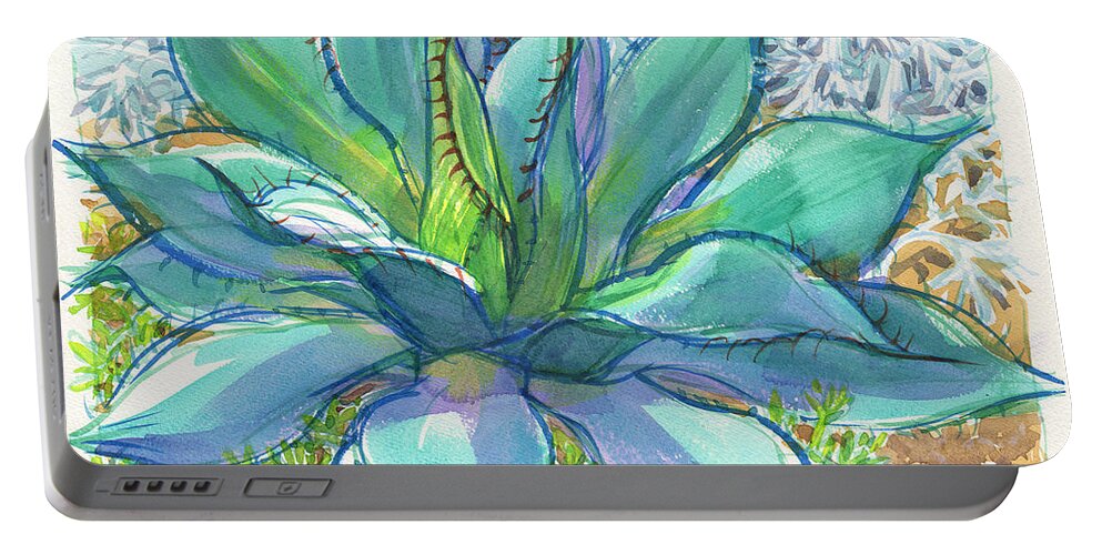 California Portable Battery Charger featuring the painting Parrys Agave by Judith Kunzle