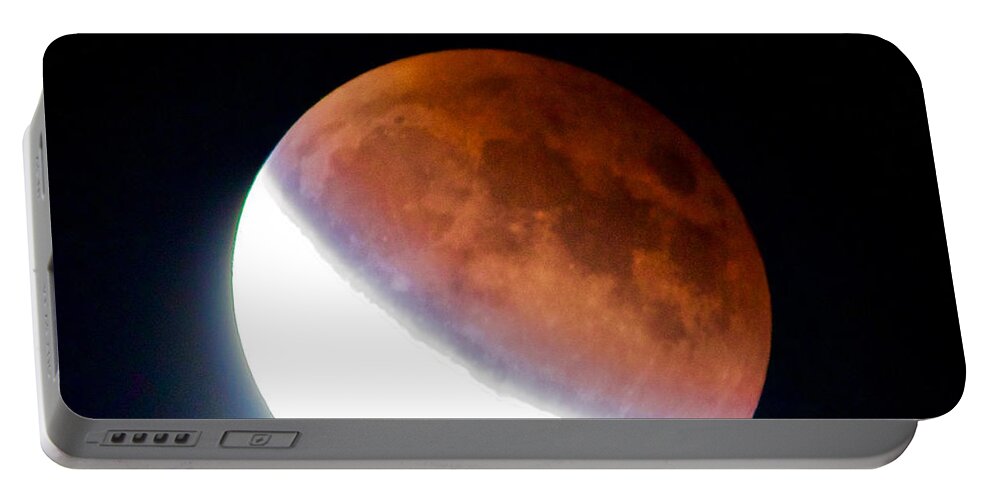 Moon Portable Battery Charger featuring the photograph Partial Super Moon Lunar Eclipse by Todd Kreuter