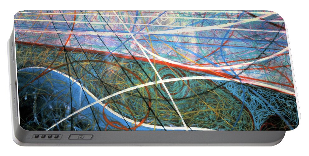 A Bright Portable Battery Charger featuring the painting Particle Track Study Twenty by Scott Wallin
