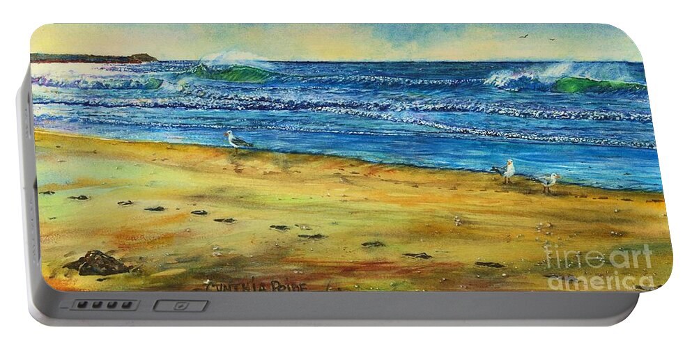 Cynthia Pride Watercolor Paintings Portable Battery Charger featuring the painting Passing Through by Cynthia Pride