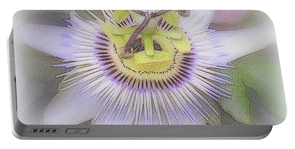 Floral Portable Battery Charger featuring the photograph Passion Flower by Jodie Marie Anne Richardson Traugott     aka jm-ART