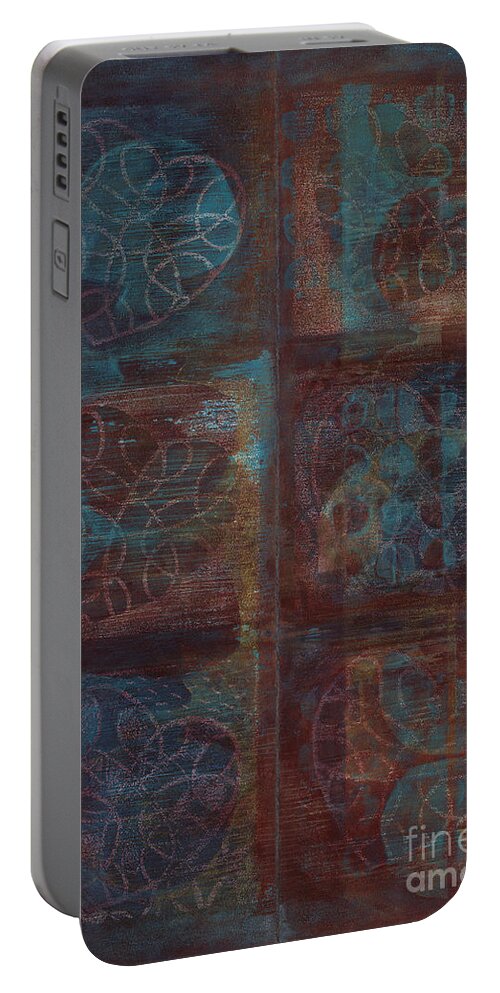 Australia Portable Battery Charger featuring the painting Passion Play - Six of Hearts by Kerryn Madsen - Pietsch