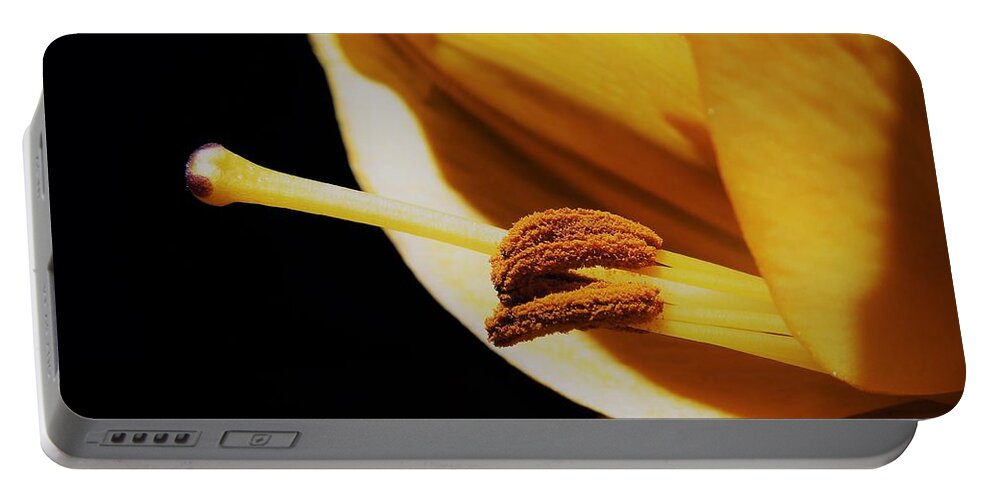 Passionate Portable Battery Charger featuring the photograph Passionate Yellow Lily by Chad and Stacey Hall