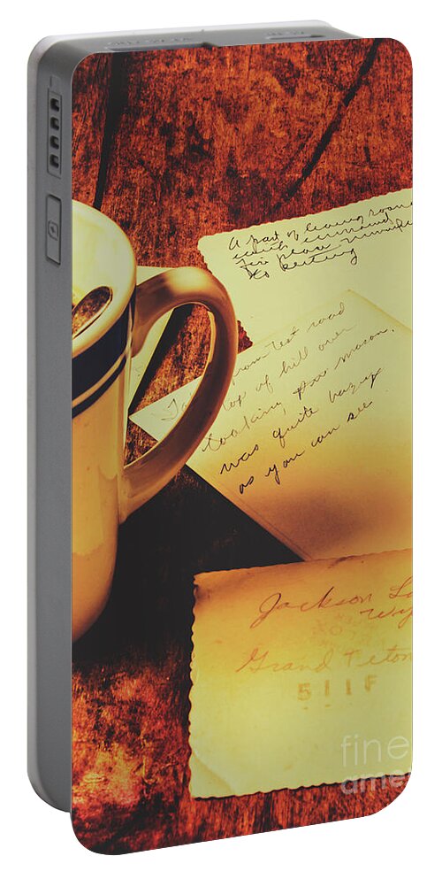 Cup Portable Battery Charger featuring the photograph Past postcard preoccupations by Jorgo Photography