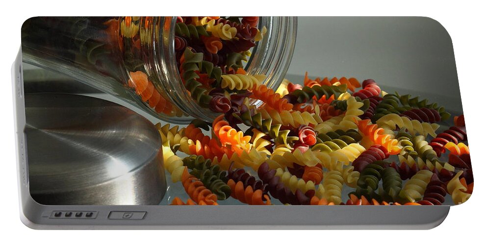 Food Portable Battery Charger featuring the photograph Pasta Spillage by Robert Frederick