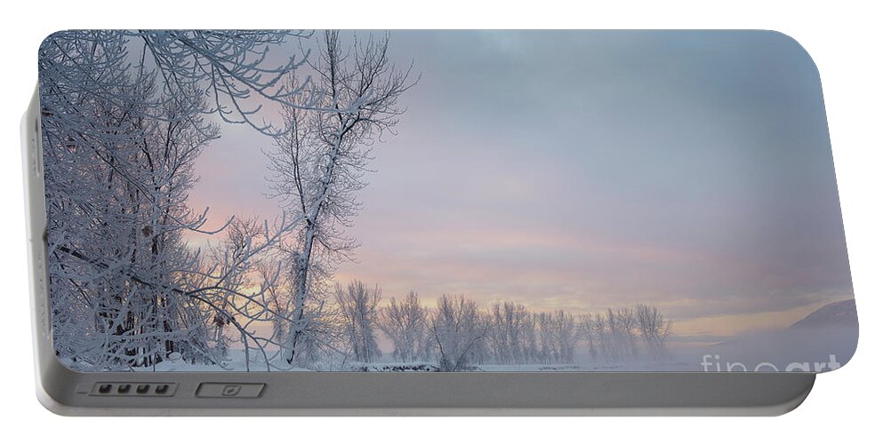 December Portable Battery Charger featuring the photograph Pastel Dawn by Idaho Scenic Images Linda Lantzy