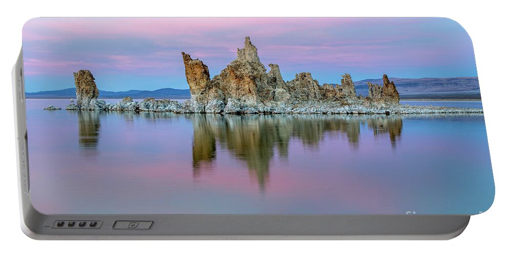Eastern Sierra Portable Battery Charger featuring the photograph Pastel Sunset At Mono Lake by Mimi Ditchie