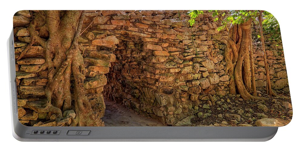 Tulum Portable Battery Charger featuring the photograph Path of the Ancients - Mayan Ruins - Mexico by Jason Politte