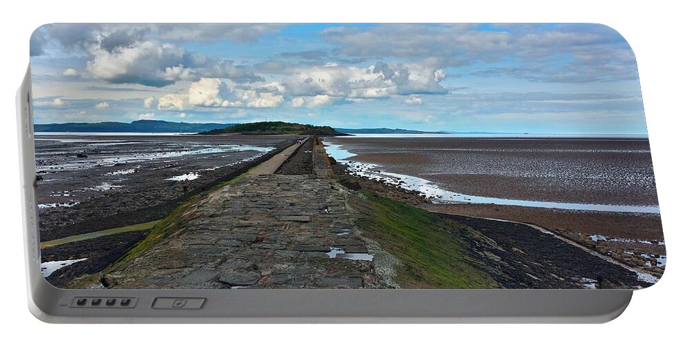 Cramond Island Portable Battery Charger featuring the photograph Path to Cramond Island by William Slider