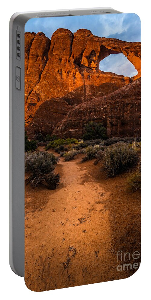 Utah Portable Battery Charger featuring the photograph Path to Skyline Arch at Sunset - Utah by Gary Whitton