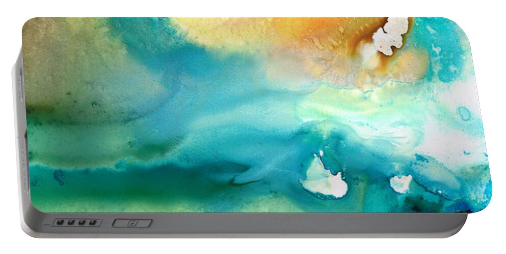 Abstract Art Portable Battery Charger featuring the painting Pathway To Zen by Sharon Cummings