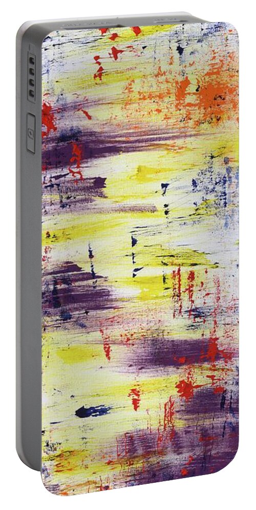 Abstract Portable Battery Charger featuring the painting Pathways by Angela Bushman