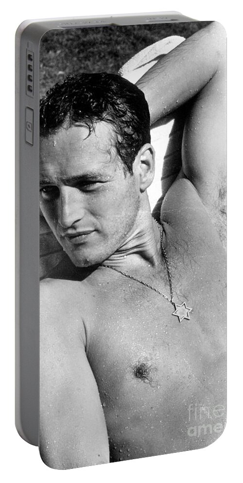 Paul Newman Portable Battery Charger featuring the photograph Paul Newman by Louis Goldman