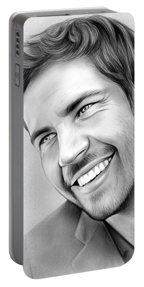 Celebrity Portable Battery Charger featuring the drawing Paul Walker by Greg Joens