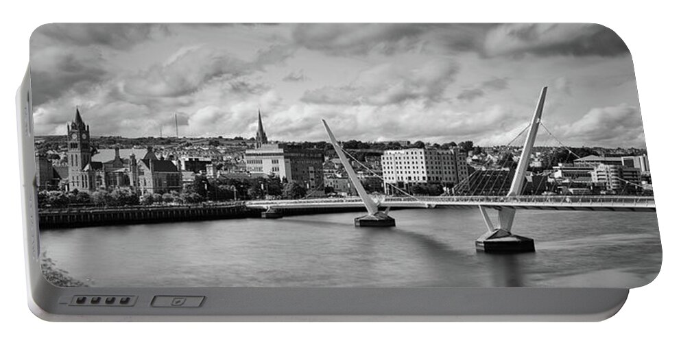 Londonderry Portable Battery Charger featuring the photograph Peace Bridge by Nigel R Bell