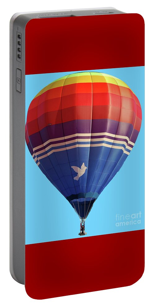 Diane Berry Portable Battery Charger featuring the photograph Peace Dove Hot Air Balloon by Diane E Berry