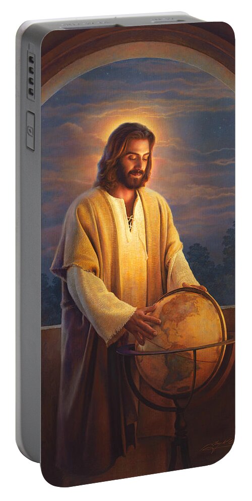 Jesus Portable Battery Charger featuring the painting Peace on Earth by Greg Olsen