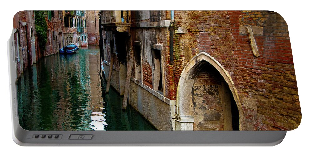 Venice Photographs Portable Battery Charger featuring the photograph Peaceful Canal by Harry Spitz