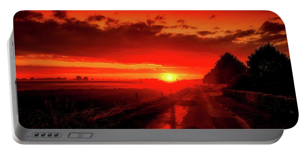 Sunrise Portable Battery Charger featuring the photograph Peaceful Rural Sunrise by Mountain Dreams