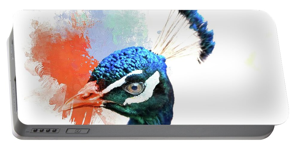 Alicegipsonphotographs Portable Battery Charger featuring the photograph Peacock Portrait by Alice Gipson
