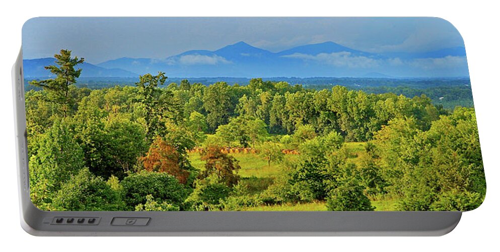 Peaks Of Otter Portable Battery Charger featuring the photograph Peaks of Otter Rainstorm by The James Roney Collection