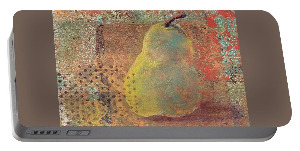 Pear Portable Battery Charger featuring the painting Pear by Ruth Kamenev