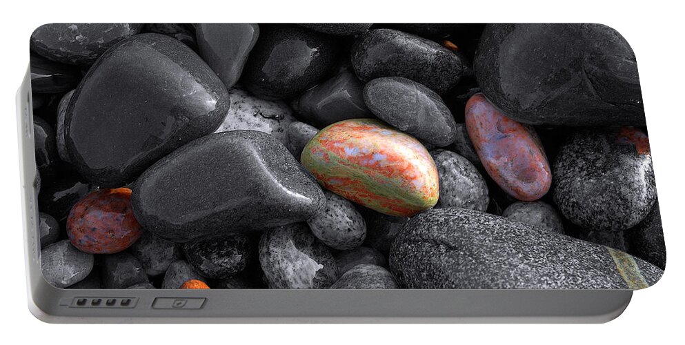  Lake Superior Portable Battery Charger featuring the photograph Pebble Jewels  by Doug Gibbons