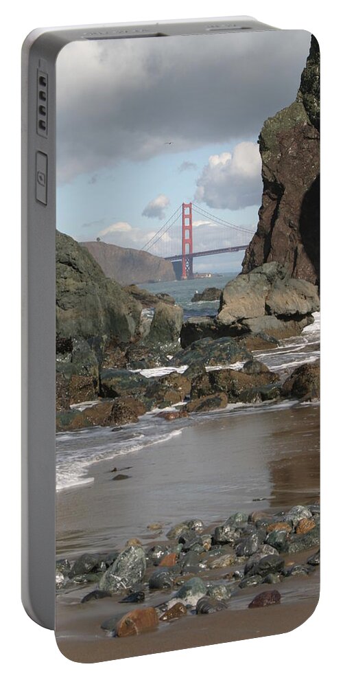 Golden Gate Bridge Portable Battery Charger featuring the photograph Peek-a-boo Bridge by Jeff Floyd CA