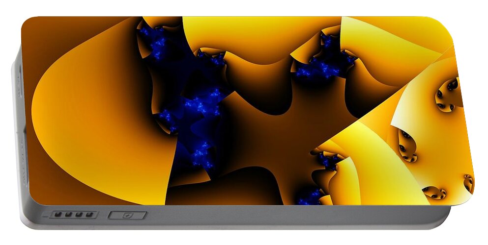 Fractal Art Portable Battery Charger featuring the digital art Peeling Away by Ron Bissett
