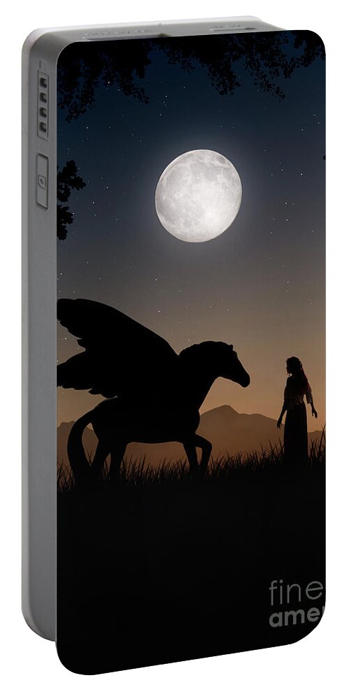 Clayton Portable Battery Charger featuring the digital art Pegasus by Clayton Bastiani