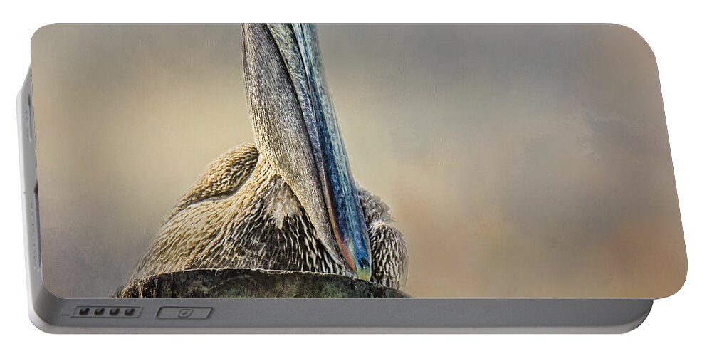 Pelicans Portable Battery Charger featuring the photograph Pelican In Paradise Squared by TK Goforth