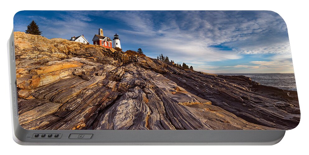 Lighthouse Portable Battery Charger featuring the photograph Pemaquid Point by Darren White