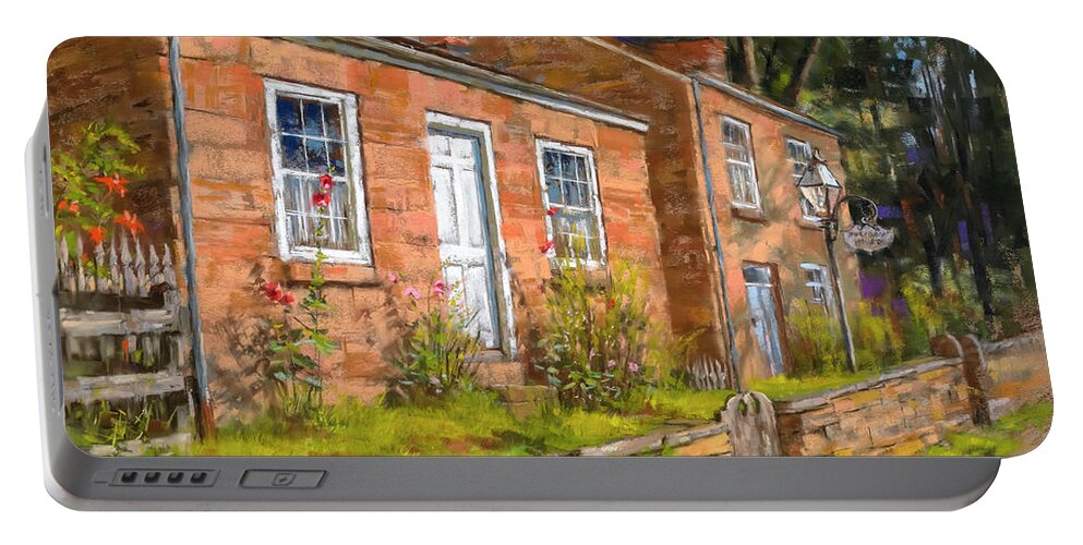 Mark Mille Portable Battery Charger featuring the painting Pendarvis House by Mark Mille