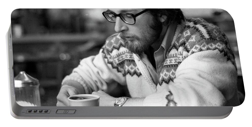 Providence Portable Battery Charger featuring the photograph Pensive Brown Student, Louis Restaurant, 1976 by Jeremy Butler