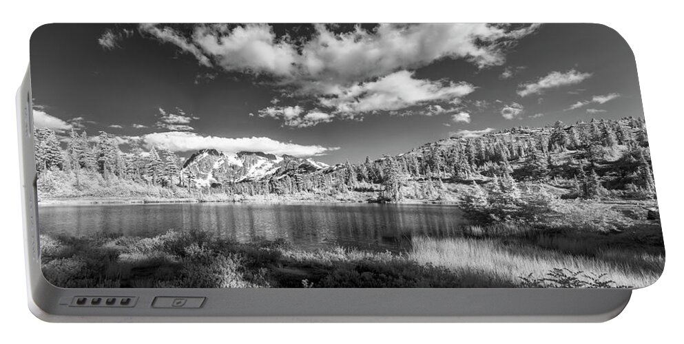 Mount Baker Portable Battery Charger featuring the photograph Perfect Lake at Mount Baker by Jon Glaser