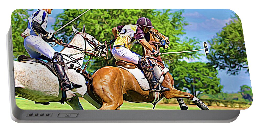 Alicegipsonphotographs Portable Battery Charger featuring the photograph Perfect Polo Advance by Alice Gipson