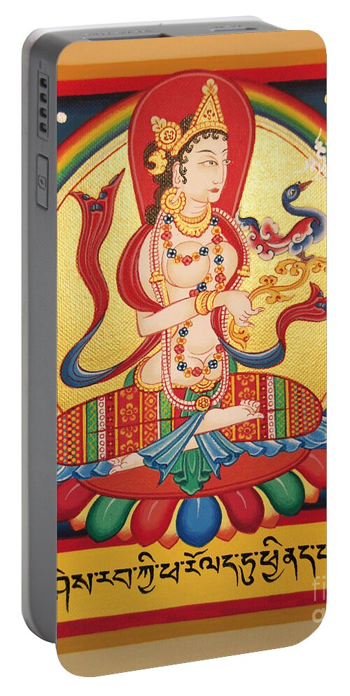 Thangka Portable Battery Charger featuring the painting Perfection of Insight by Sergey Noskov