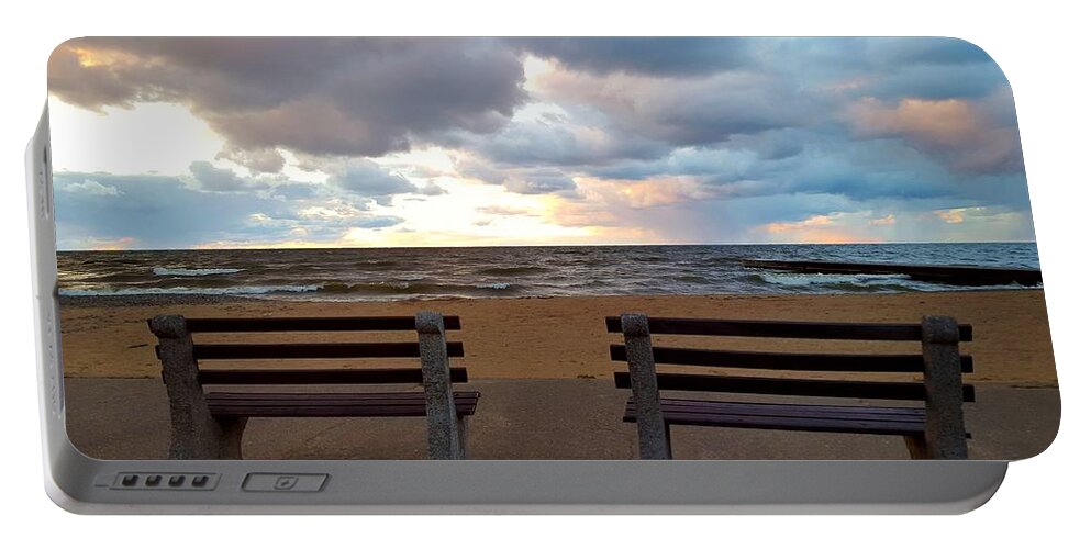 Lake Ontario Portable Battery Charger featuring the photograph Perspectives, Looking Forward, Looking Back by Dani McEvoy