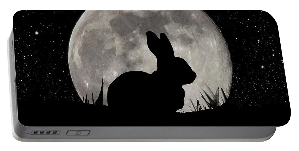 2d Portable Battery Charger featuring the digital art Peter Cottontail by Brian Wallace
