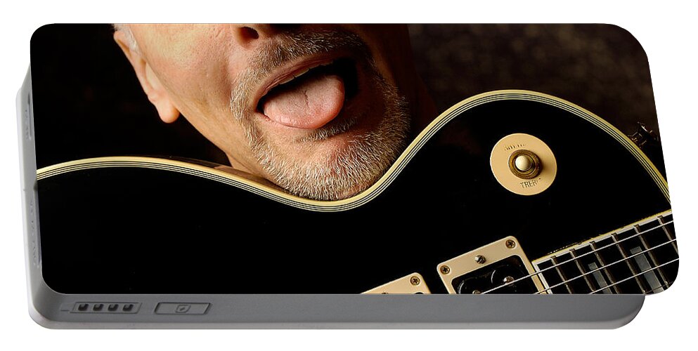 Peter Frampton Portable Battery Charger featuring the photograph Peter Frampton by Gene Martin by David Smith