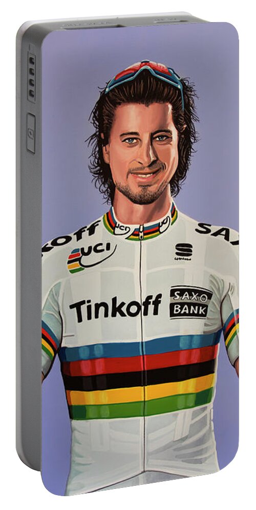 Peter Sagan Portable Battery Charger featuring the painting Peter Sagan Painting by Paul Meijering