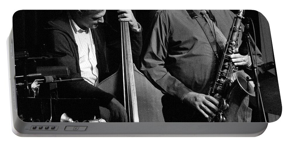 Jazz Portable Battery Charger featuring the photograph Peter Slavov And Joe Lovano 3 by Lee Santa