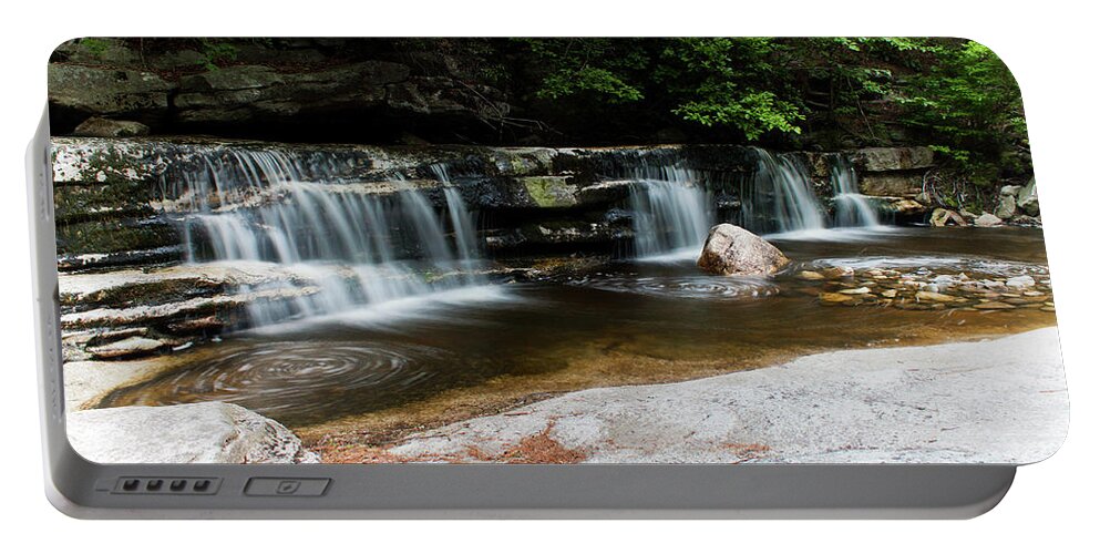 Waterfall Portable Battery Charger featuring the photograph Peters Kill in Spring #1 by Jeff Severson