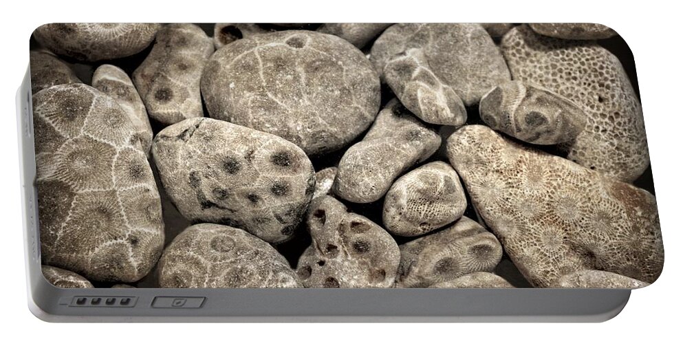 Stone Portable Battery Charger featuring the photograph Petoskey Stones Vl by Michelle Calkins