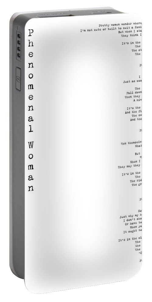 Phenomenal Woman Portable Battery Charger featuring the digital art Phenomenal Woman by Maya Angelou - Feminism Poetry by Georgia Clare