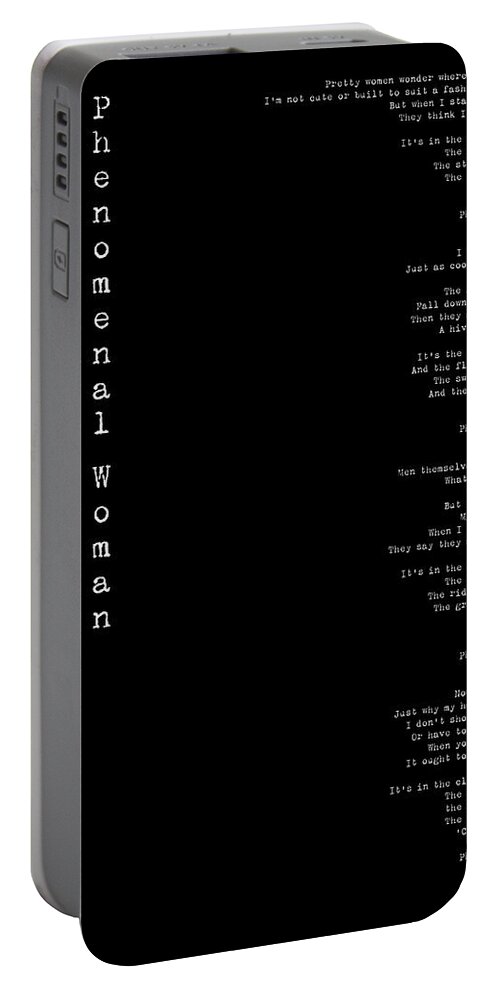 Phenomenal Woman Portable Battery Charger featuring the digital art Phenomenal Woman by Maya Angelou - Feminist Poetry by Georgia Clare