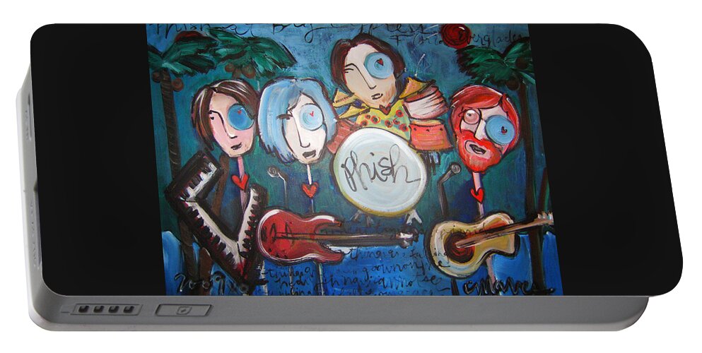 Phish Portable Battery Charger featuring the painting Phish At Big Cypress by Laurie Maves ART