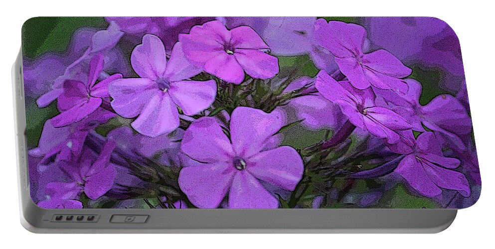 Phlox Portable Battery Charger featuring the photograph Phlox - altered by Aggy Duveen