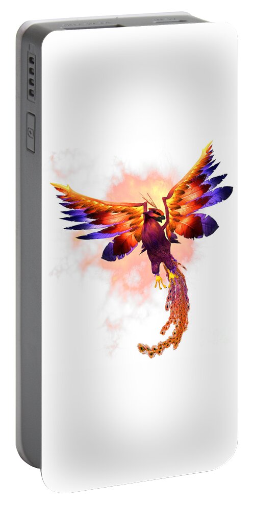 Phoenix Portable Battery Charger featuring the painting Phoenix Rising by Corey Ford
