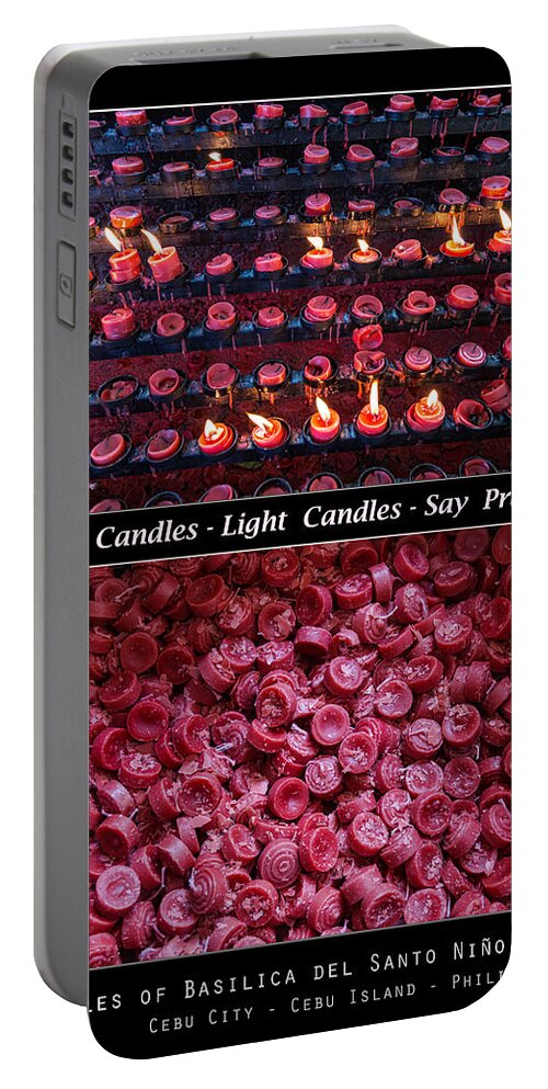 Santo Nino Portable Battery Charger featuring the photograph Pick Your Candles - Light Your Candles - Say Your Prayer by James BO Insogna